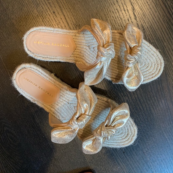 Loeffler Randall Shoes - LOEFFLER RANDALL gold espadrilles sandals